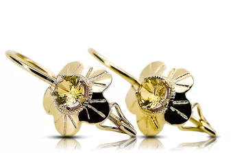 Bijoux vintage Des boucles d'oreilles Péridot jaune Or jaune 14 carats vec028y